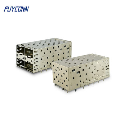 2x2 Ports 80Pin Female SFP Connector with Light Pipe