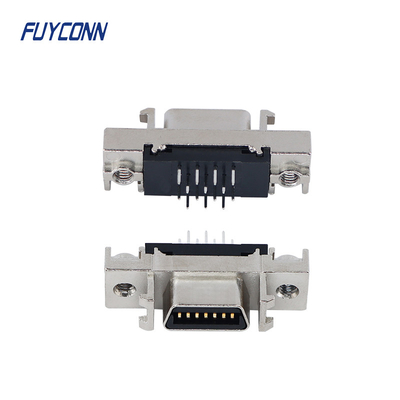 14pin servo connettore femminile, connettore diritto del PWB SCSI di MDR con Shell in lega di zinco