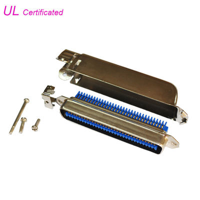 90 il connettore maschio di Pin Amphenol IDC di grado 64 32 paia tappa con la copertura del metallo da 90 gradi