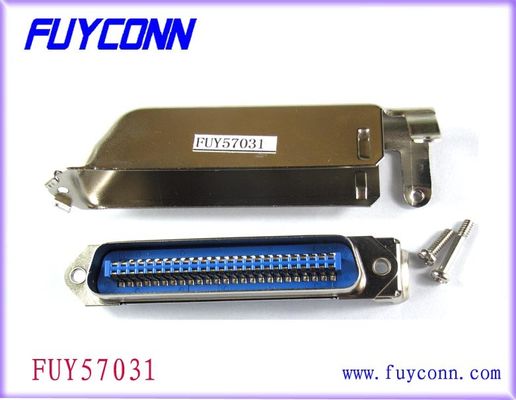 Connettore di 50 Pin Male Centronic Solder Pin con il cappuccio del metallo da 90 gradi