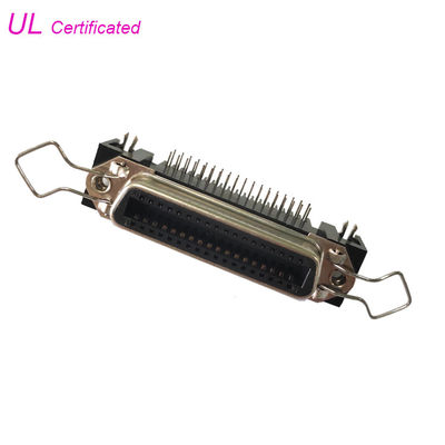 connettori femminili ad angolo retto del recipiente del PWB di 14 24 36 50 Pin Centronic con la clip della cauzione e la serratura del bordo