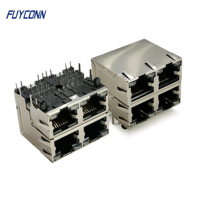 30U» connettore di Pin RJ45 del PWB 32 dei porti di 2x2 4 con la luce verde gialla del LED
