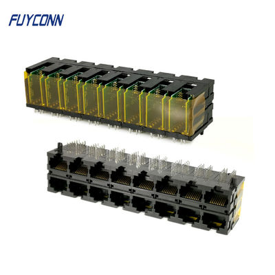 Connettore di Pin RJ45 dei porti 16*10P 160 del PWB 2x8 con il terminale ad angolo retto