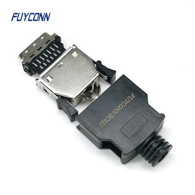 Connettore del connettore 2.17mm 20pin 26Pin MDR di SCSI del maschio della lega per saldatura con la copertura di plastica
